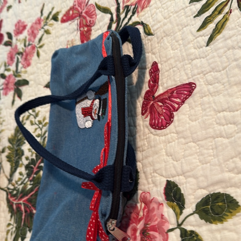 ☃️Snowman denim small bag purse handcraft Dixie Bags Like New - Picture 6 of 7
